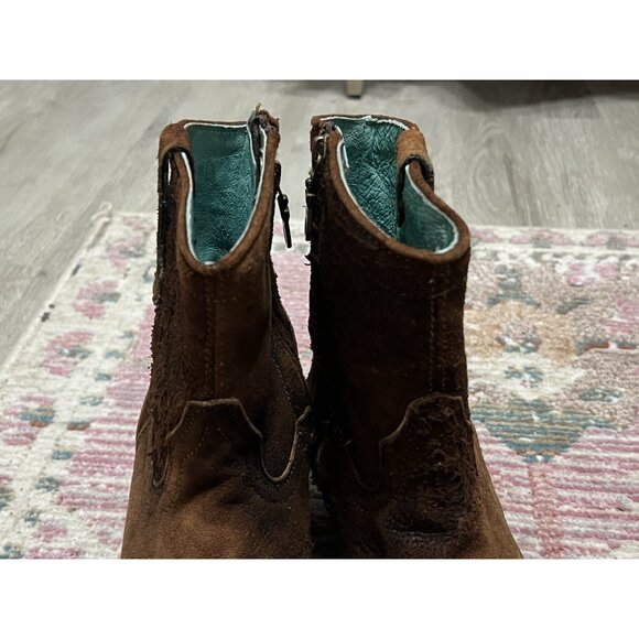 CORRAL Eudora Chocolate-Tan Lamb Abstract Short Top Boot Size 6.5 - Picture 7 of 14